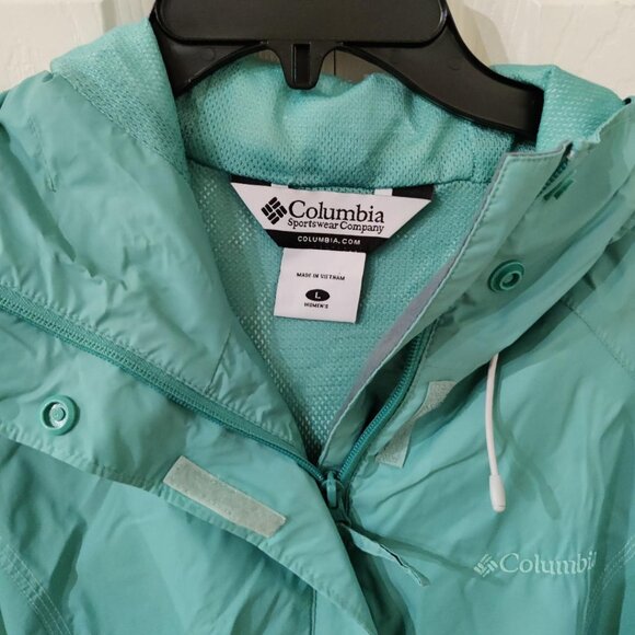 Columbia Women's Omni-Tech Windbreaker Jacket Turquoise Large - Picture 5 of 10